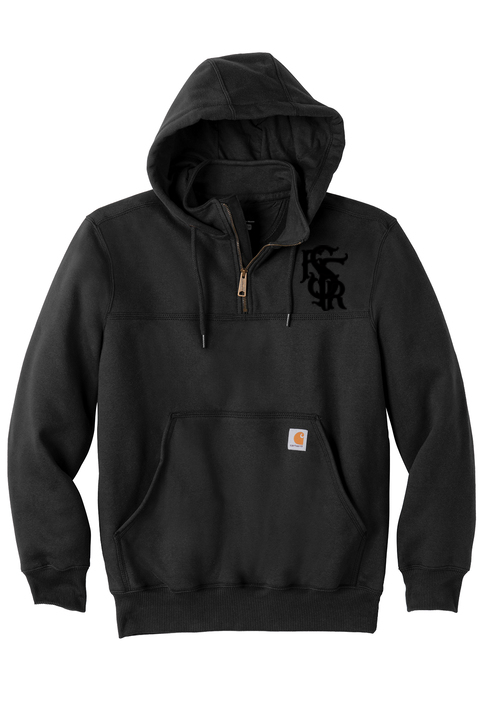 Carhartt Rain Defender Hoodie Quarter-Zip SFF2 Embroidered Blackout