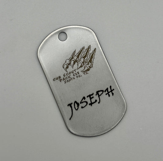 Scouts Pack 628 Customized Military Dog Tags