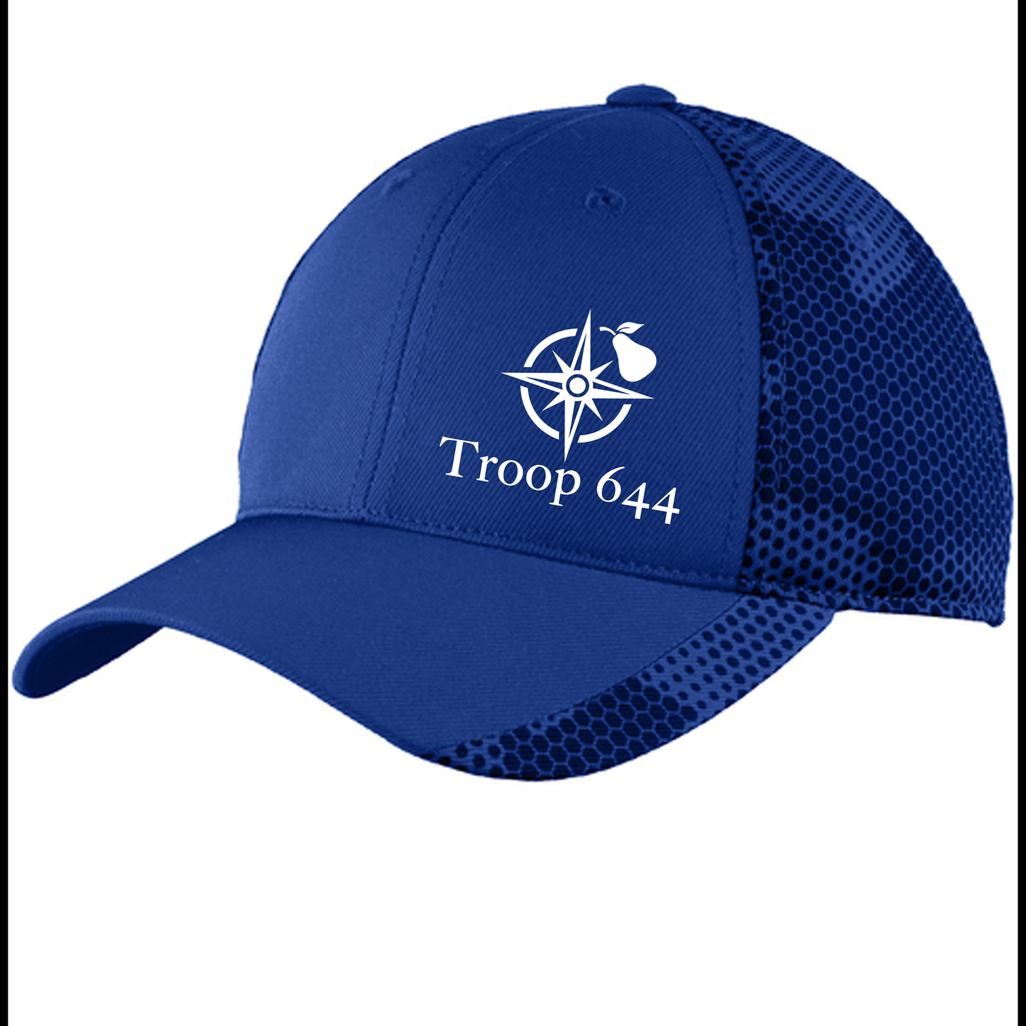 Troop 644 Sport-Tek True Royal Camo Hex Cap